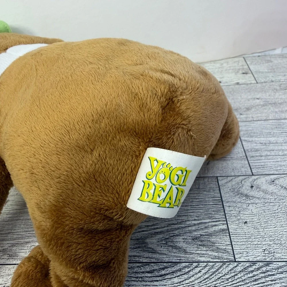 Yogi Bear Plush Stuffed Animal Hanna-Barbera Brown Green Hat Tie 9.5 inch